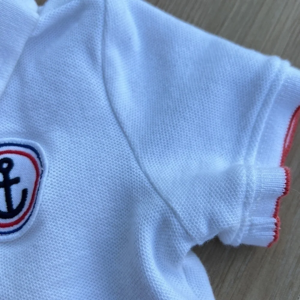 Janie And Jack Size 12-18 Months Anchor Colorblock Polo T-shirt